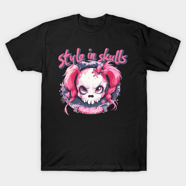 Skull Girl, Skull Fun T-Shirt 09 T-Shirt by ToddT